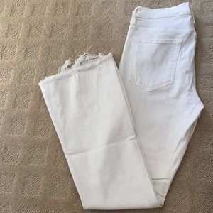 White flare Mother jeans